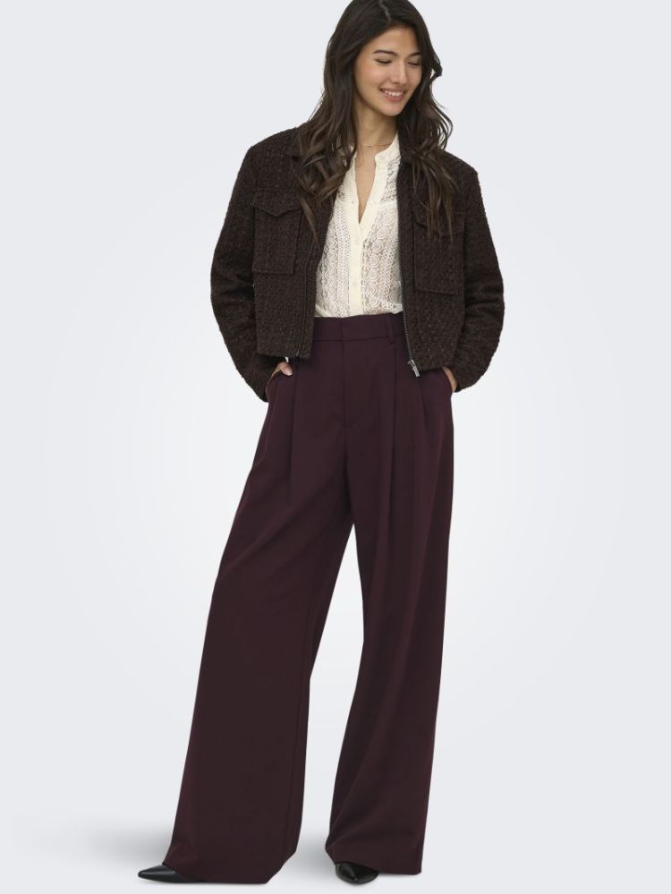 ONLSONJA HW WIDE PLEAT PANT TL 184723 Fudge