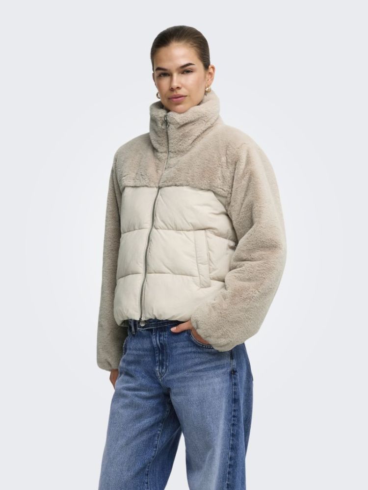 ONLWANJA FUR PUFFER MIX JACKET 201511 Moonbeam