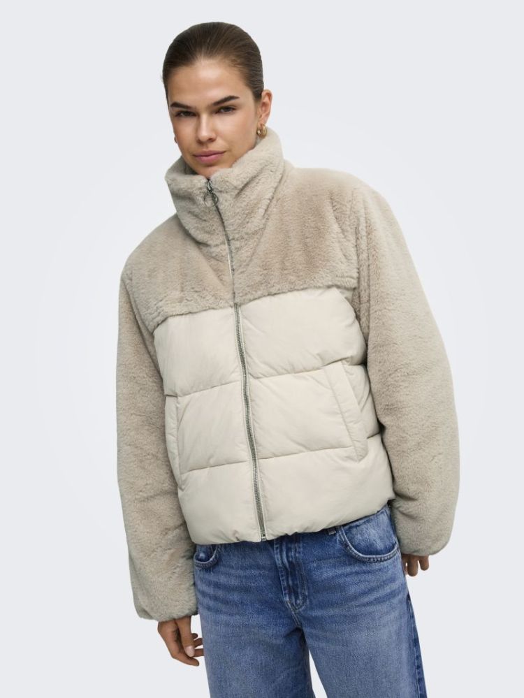 ONLWANJA FUR PUFFER MIX JACKET 201511 Moonbeam