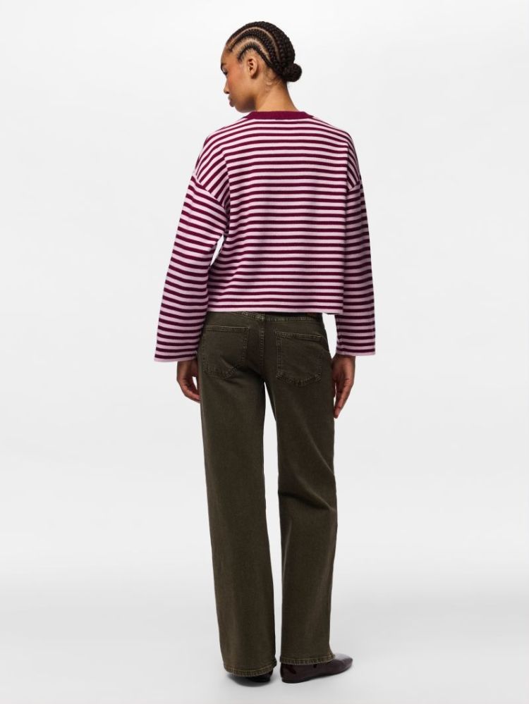 PCJASSY LS O-NECK KNIT NOOS BC 286255012 Raspb