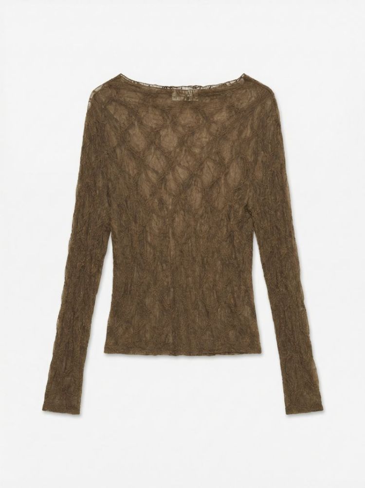 AWREFFEN LS COWL NECK LACE TOP 175676 Thrush